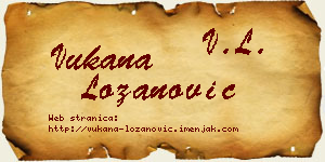 Vukana Lozanović vizit kartica